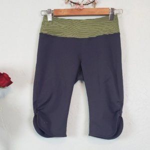 COPY - Zella grey scrunch leg capri with striped waistban